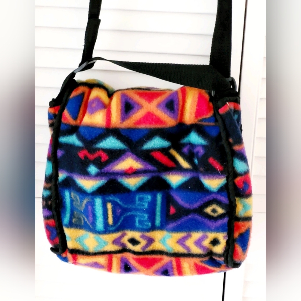 Marshall Pet Products Small Pet Adjustable Crossbody Sling Aztec Fleece Bag. Thi